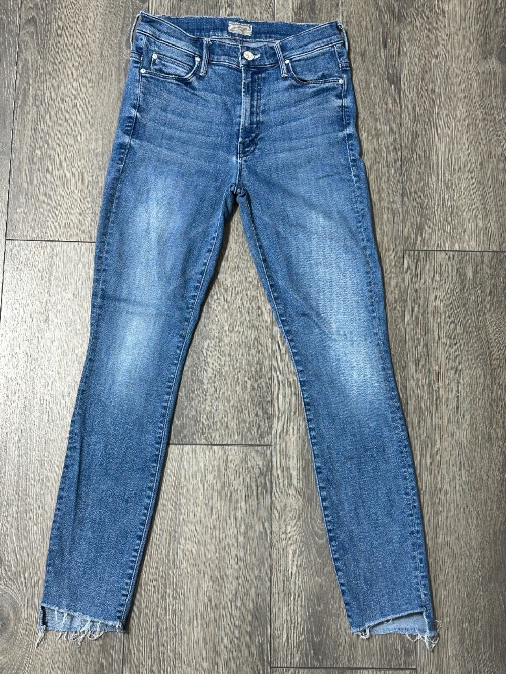 MOTHER Stunner Zip Ankle Step Fray Jeans Good Girls Do Size 25 Raw Hem